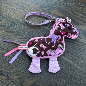 Douglas Pink Filly Horse Sillo-ette Wristlet Purse Cuddle Toys NWOT